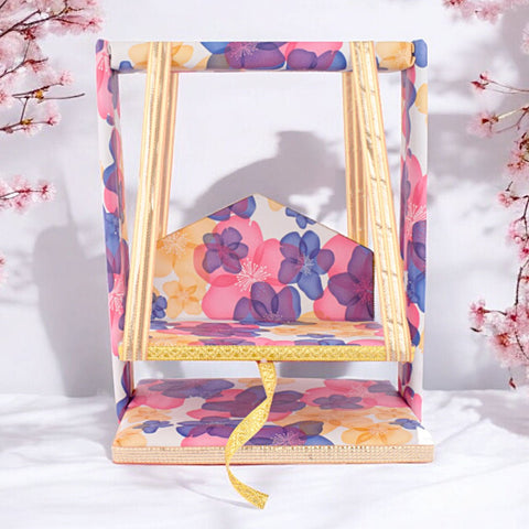 Divine Floral Print Jhula – Wooden Swing for Laddu Gopal Ji – India’s Largest Pooja Accessories Brand – www.satvikworld.com
