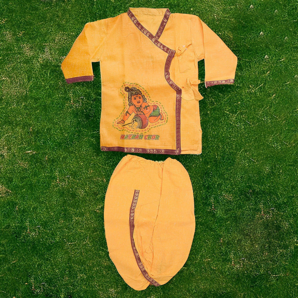 Kids Krishna dhoti kurta dress costume in size 18 for Janmashtami celebrations and cultural events. India’s Largest Pooja Accessories Brand – www.satvikworld.com