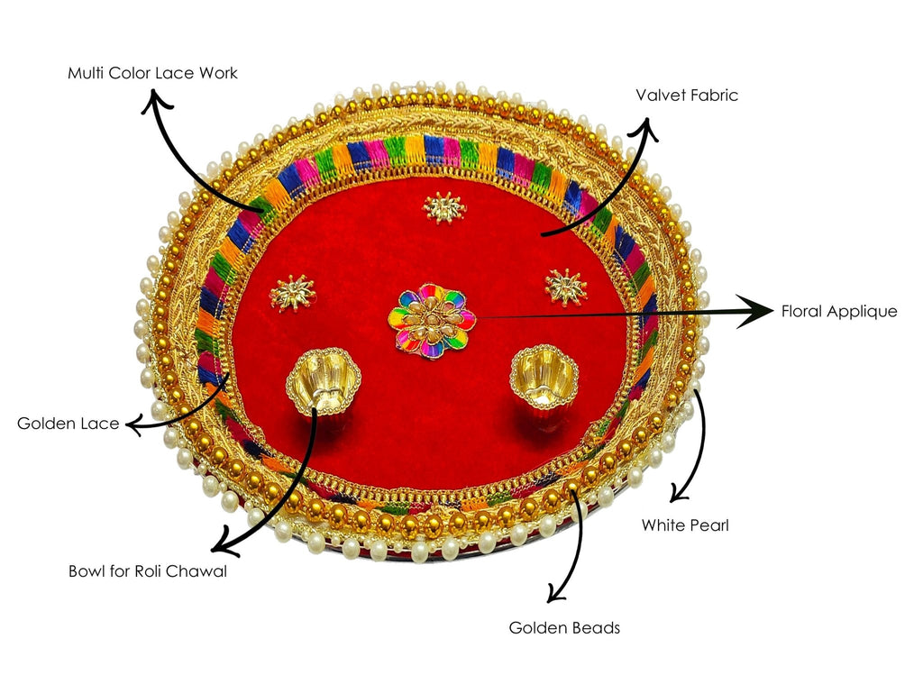 Handcrafted Velvet Thali for Pooja Puja Store Online Pooja Items Online Puja Samagri Pooja Store near me www.satvikstore.in