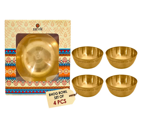 Brass Bhog Bowl (Small), elegantly designed for offering prasad during rituals and pooja, made from high-quality brass with a polished finish, ideal for religious ceremonies. India’s Largest Pooja Accessories Brand – www.satvikworld.com