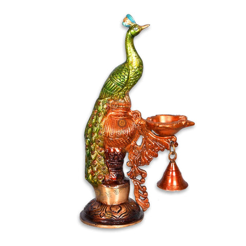 Brass Decorative Peacock Idol – Intricately handcrafted brass peacock statue for traditional home décor. India’s Largest Pooja Accessories Brand – www.satvikworld.com