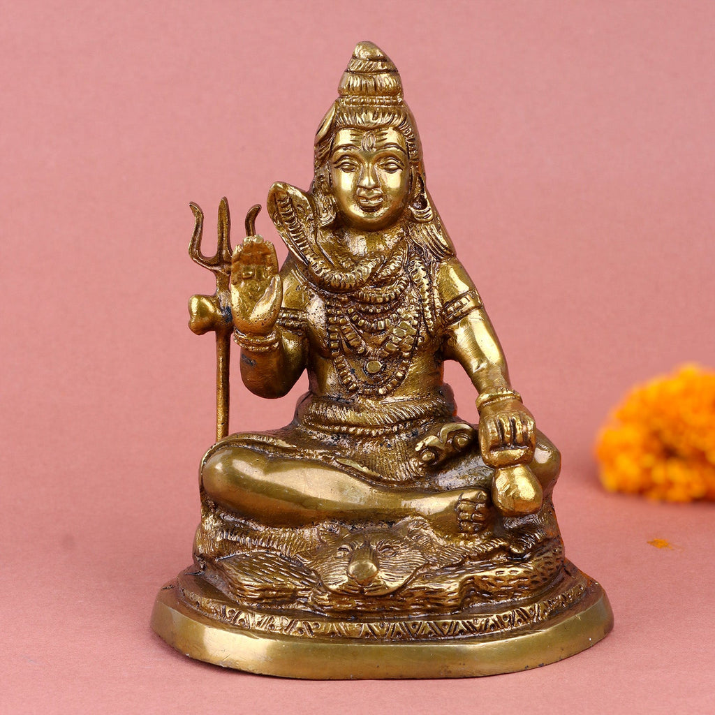 Brass Sitting Shiv Idol – Divine Brass Statue of Lord Shiva in a Meditative Sitting Pose, Symbolizing Peace, Spiritual Awakening, and Divine Blessings, Perfect for Temple, Home Decor, and Spiritual Worship, Handcrafted with Intricate Detailing for a Sacred Touch, Ideal for Puja and Mandir Decoration, Buy Sitting Shiv Idol Online, Affordable God Statue Prices | India’s Largest Pooja Accessories Brand – www.satvikworld.com