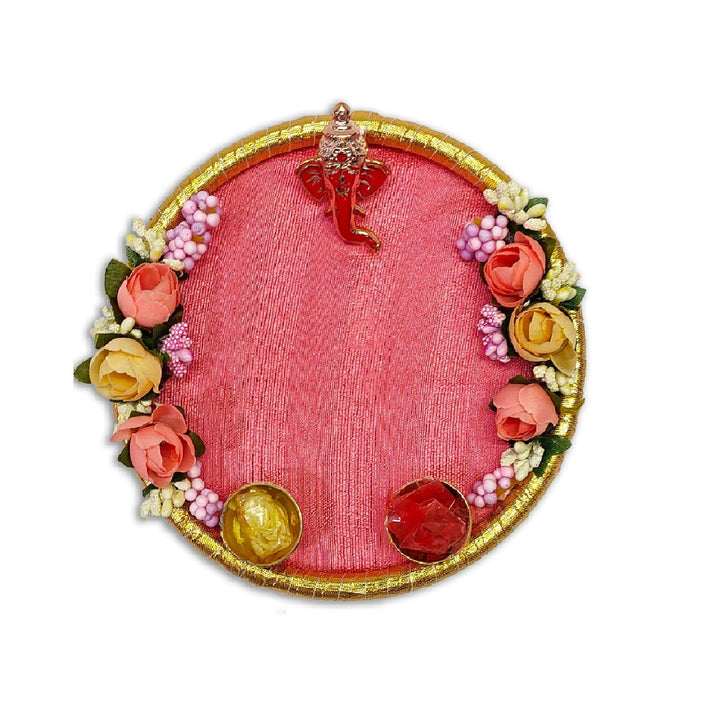 Traditional decorative pooja thali with ornate design, ideal for aarti and festive rituals India’s Largest Pooja Accessories Brand – www.satvikworld.com

