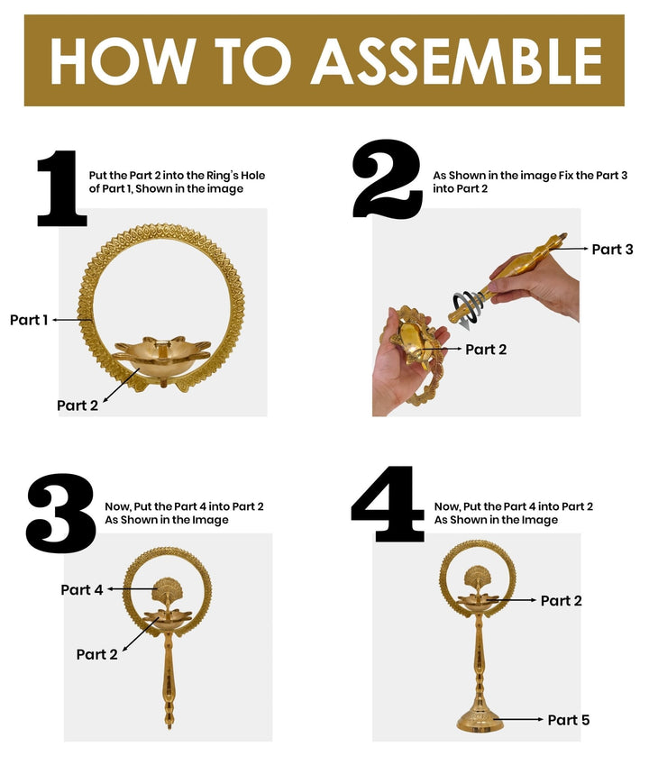 9 Inch Brass Mor Kiran Standing Diya Puja Store Online Pooja Items Online Puja Samagri Pooja Store near me www.satvikworld.com