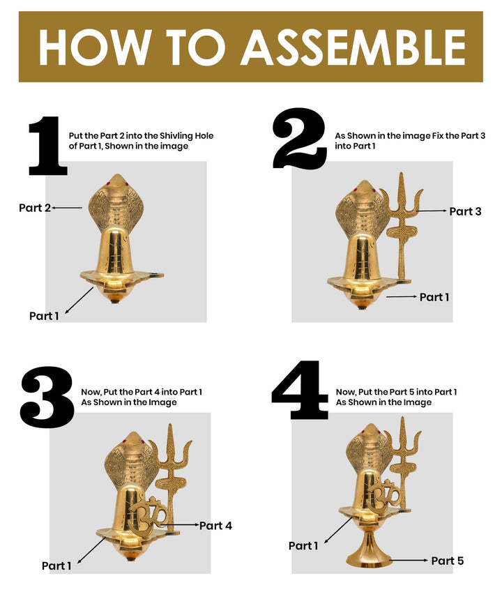 Charming Pure Brass Shivling (6.3 Inch) Puja Store Online Pooja Items Online Puja Samagri Pooja Store near me www.satvikworld.com