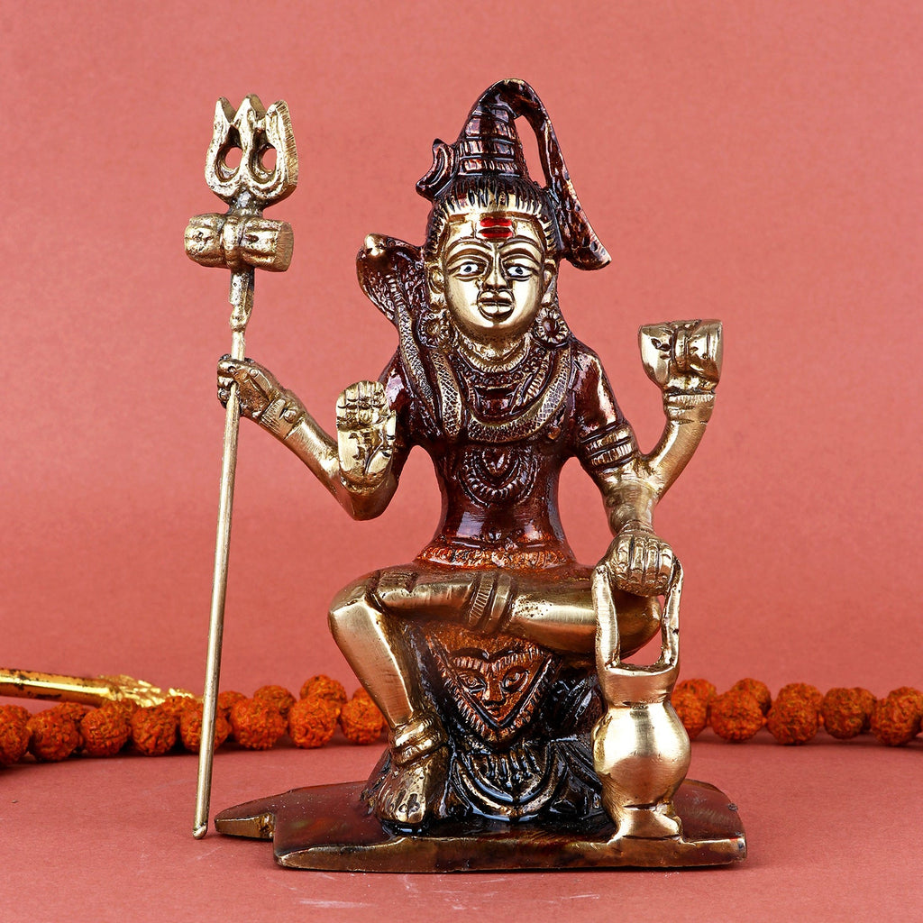 Brass Shiv Ji/Bholenath Idol – Divine Brass Statue of Lord Shiva, Symbolizing Power, Transformation, and Divine Blessings, Perfect for Temple, Home Decor, and Spiritual Worship, Handcrafted with Intricate Detailing for a Sacred Touch, Ideal for Puja and Mandir Decoration, Buy Brass Shiv Ji Idol Online, Affordable God Statue Prices | India’s Largest Pooja Accessories Brand – www.satvikworld.com