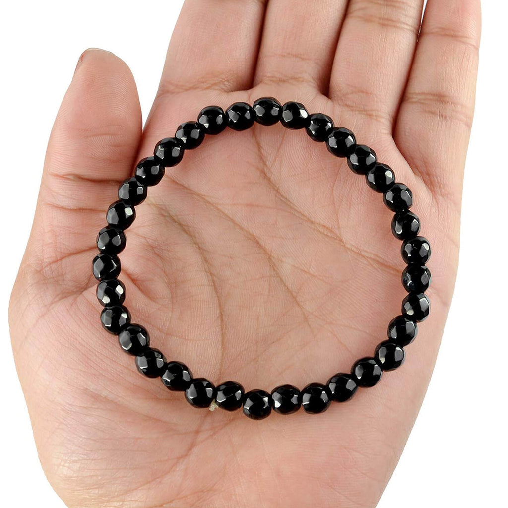 Black Onyx Crystal Reiki Healing Bracelet with 6mm Beads for Protection and Energy Balance. India’s Largest Pooja Accessories Brand – www.satvikworld.com