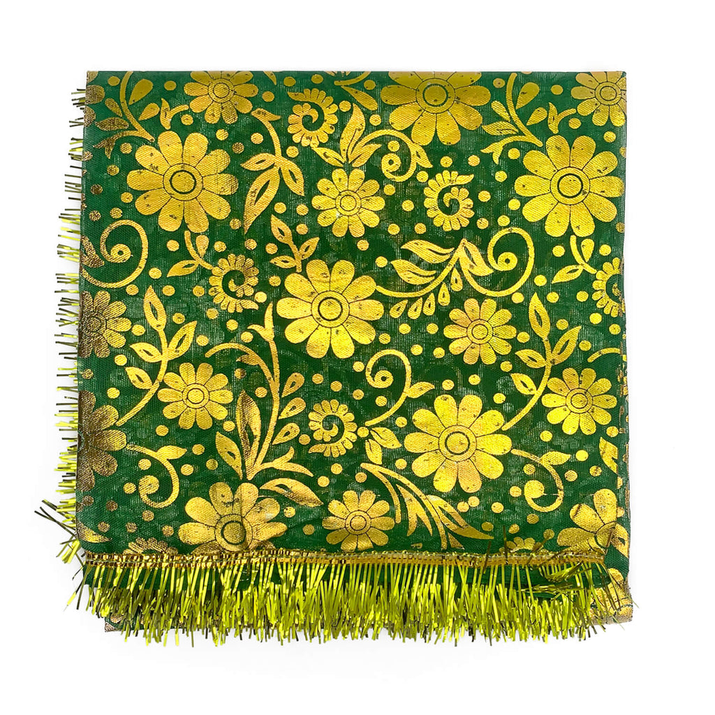 Elegant green Peer Baba chadar for Dargah visits and sacred offerings. India’s Largest Pooja Accessories Brand – www.satvikworld.com

